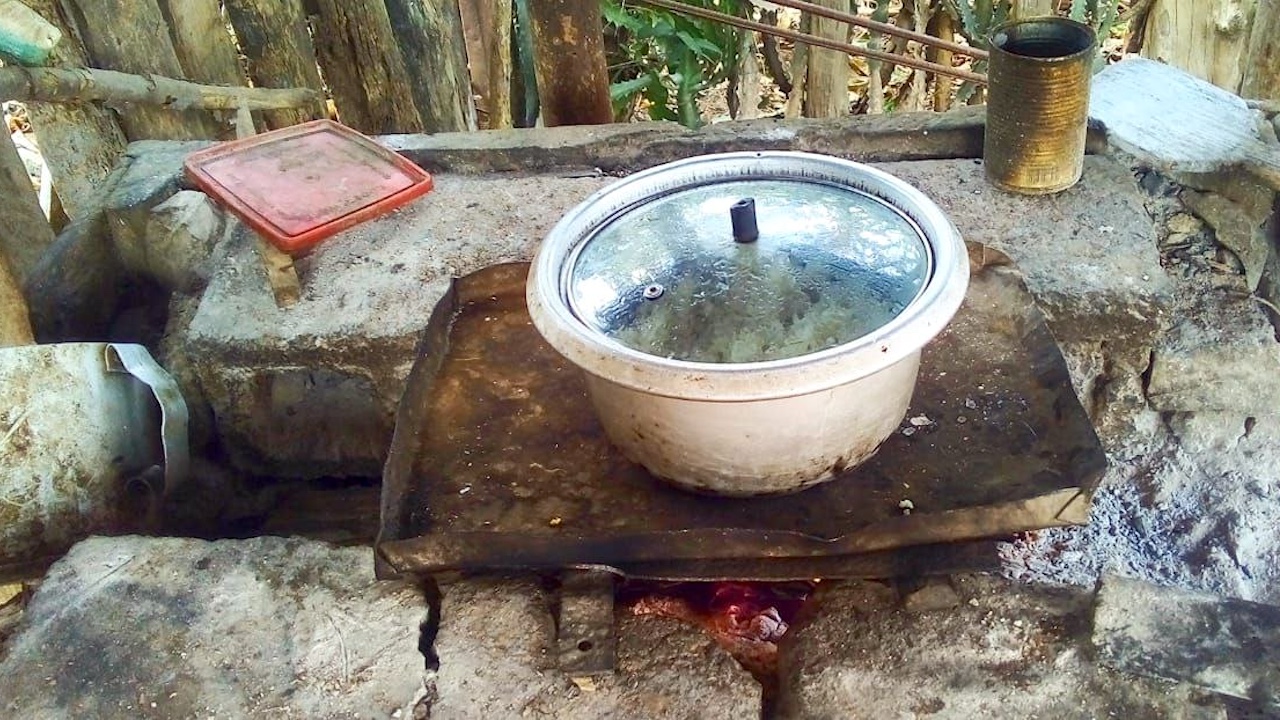 La cocina de una familia campesina cubana.