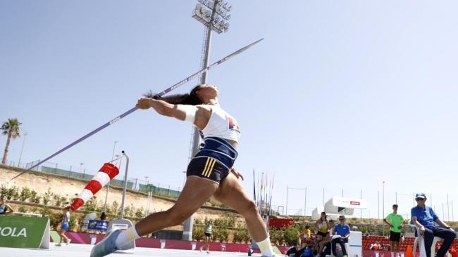 Yulenmis Aguilar durante una competencia en España.