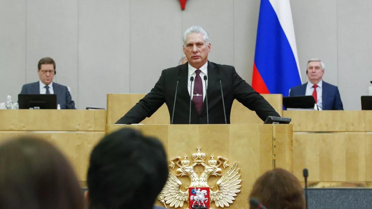 Miguel Díaz-Canel en la Duma Estatal de Rusia, Moscú.