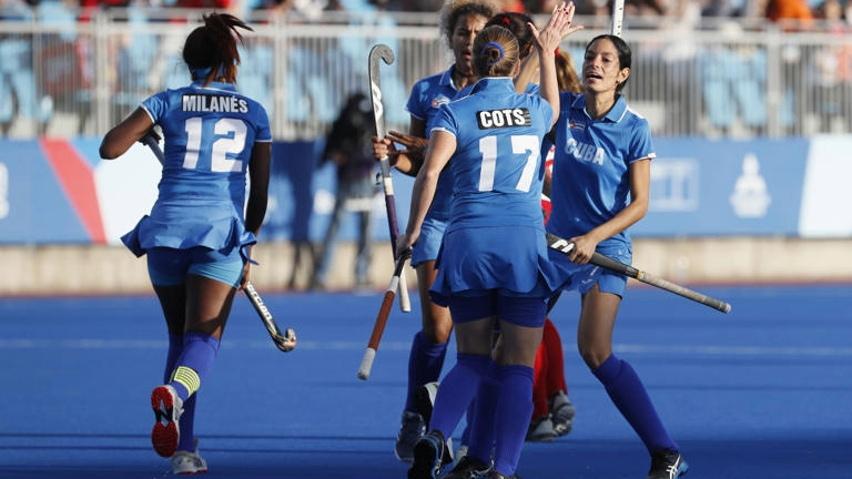 Equipo femenino de hockey de Cuba en los Juegos Panamericanos.