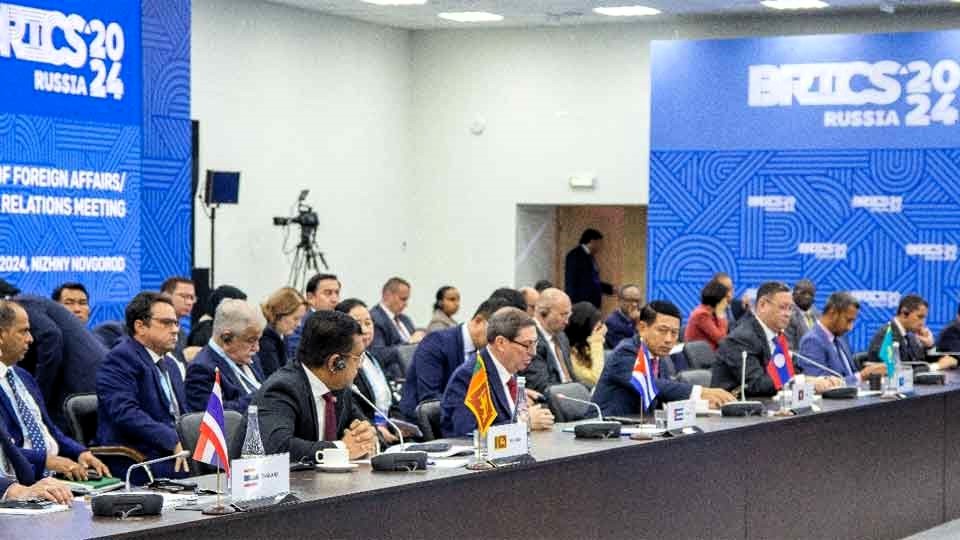 Bruno Rodríguez en la reunión de cancilleres de los Brics en Rusia.