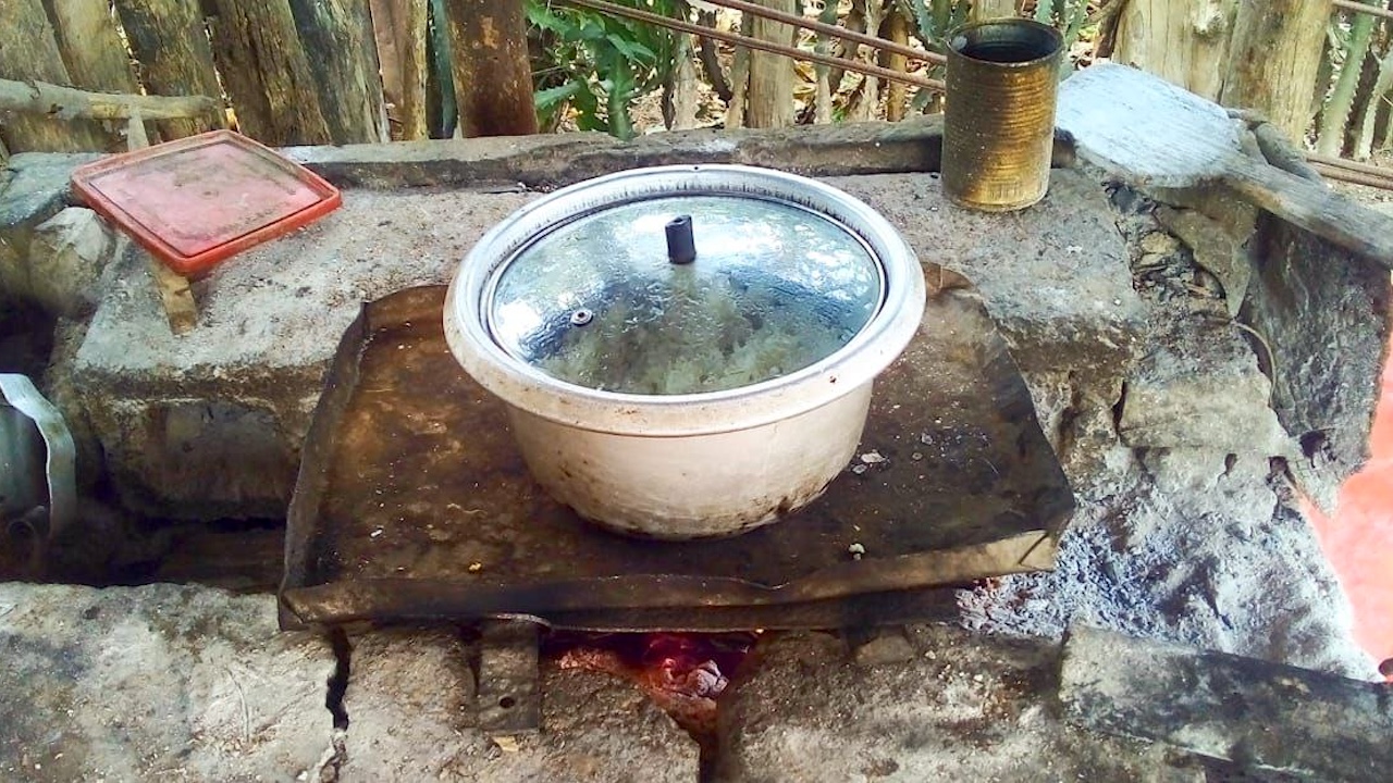 La cocina de una familia campesina cubana.