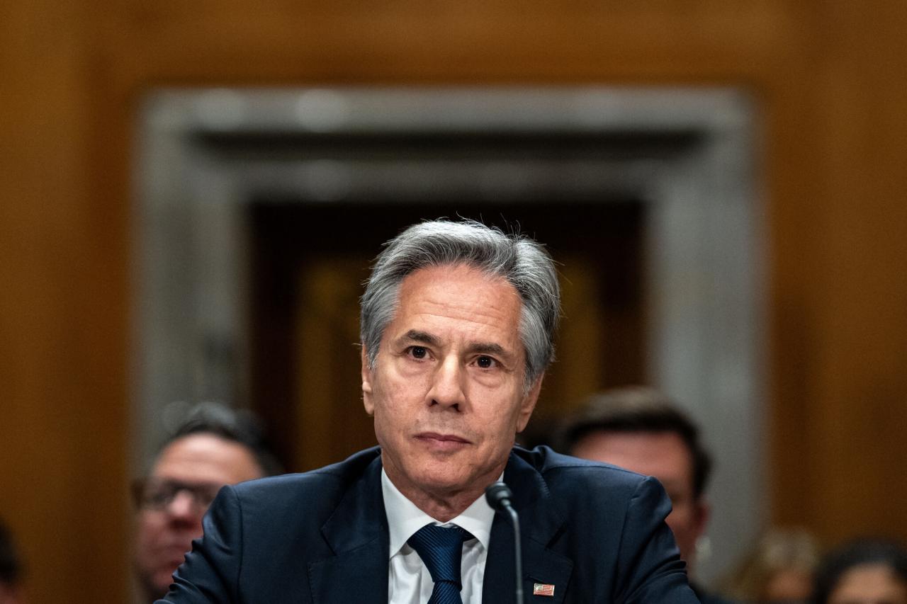 Antony Blinken durante una comparecencia ante el Senado de EEUU.