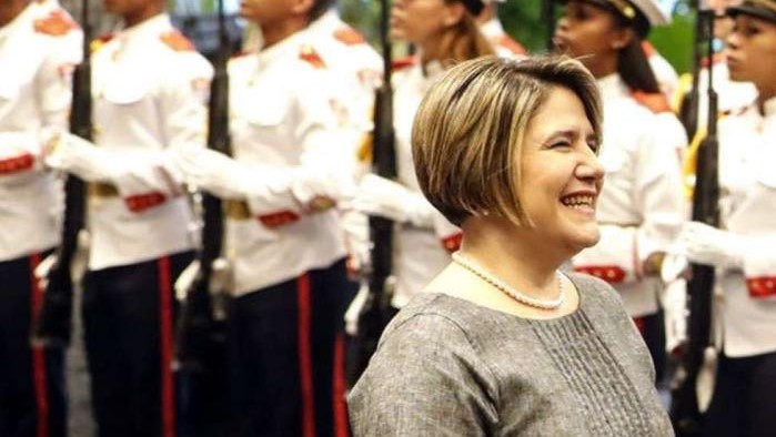 Lis Cuesta durante una ceremonia oficial en La Habana.