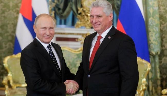 Miguel Díaz-Canel con Vladimir Putin.