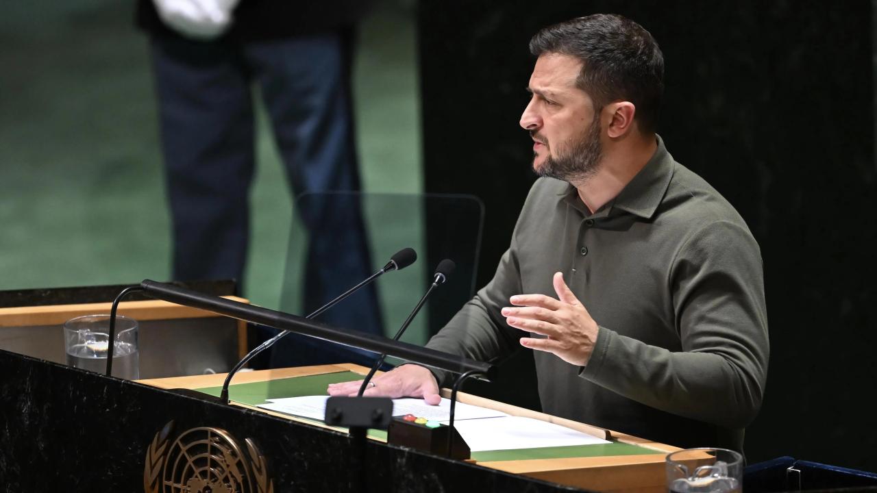 Volídimir Zelenski, presidente de Ucrania, en la ONU.